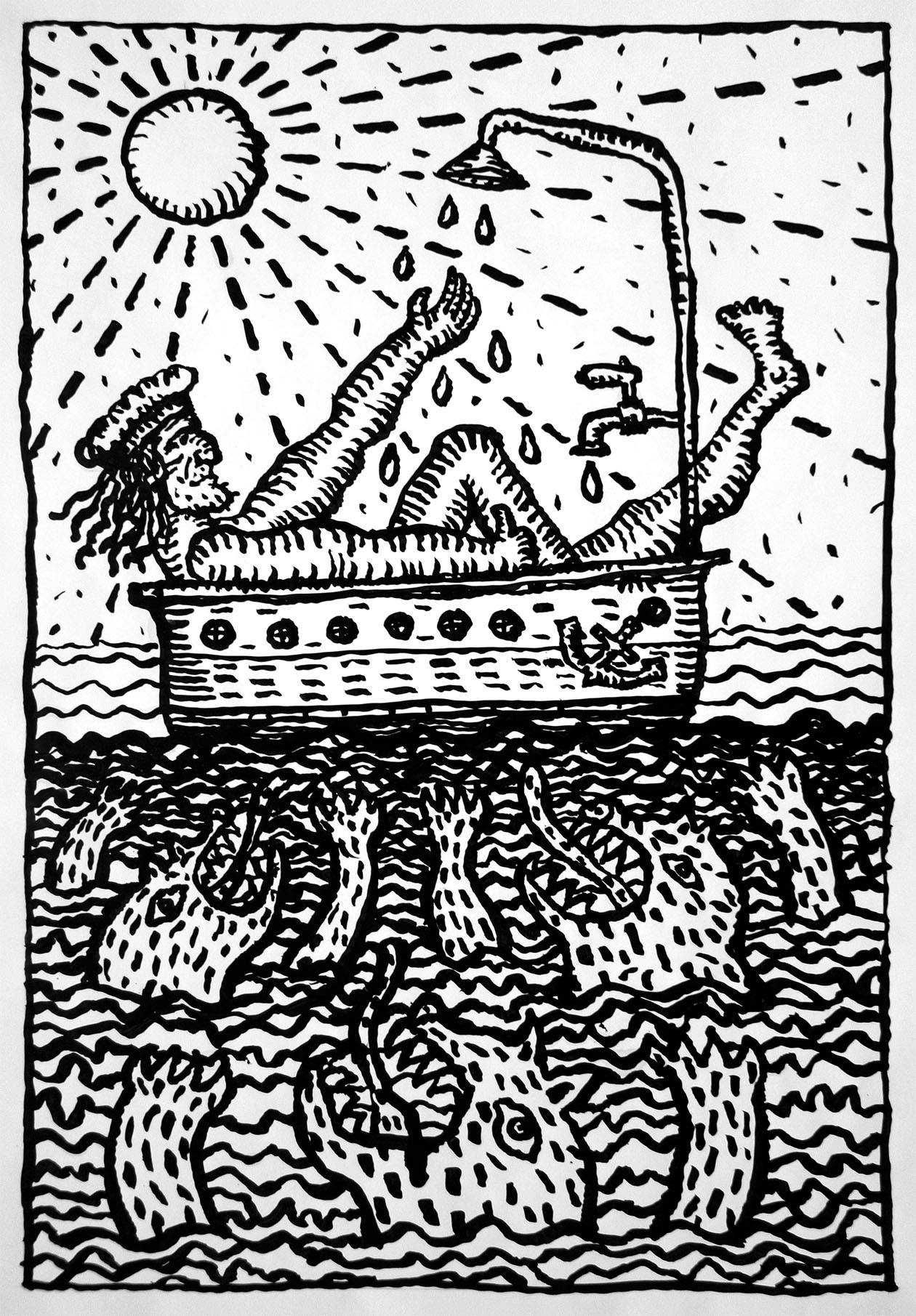 Моряк в ванне : Sailor in the bath - 3