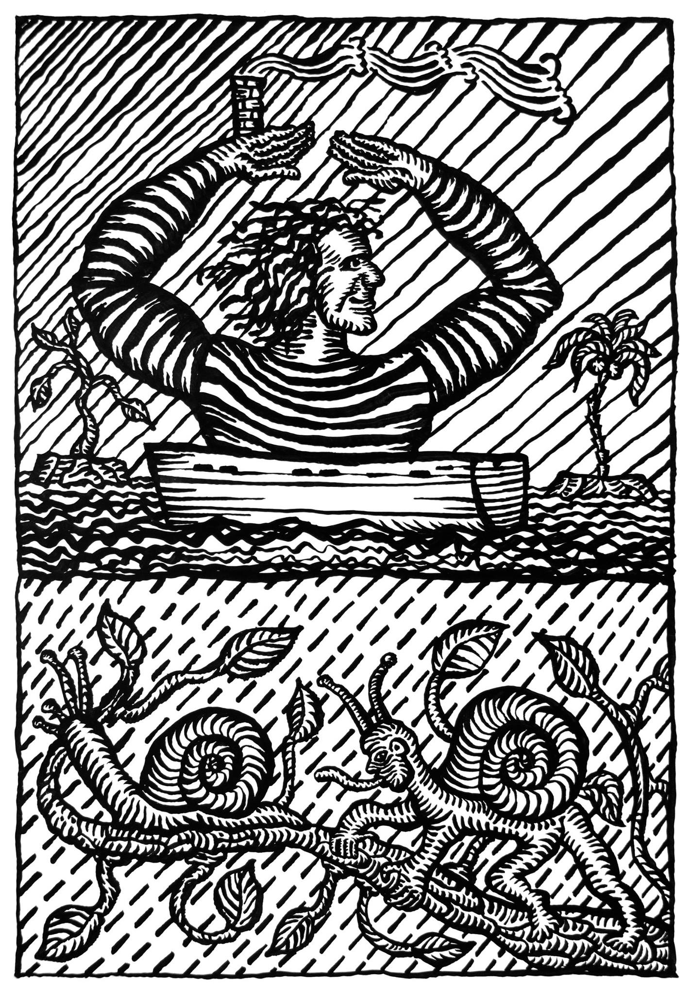 Моряк в домике, Улитка, вариант 2