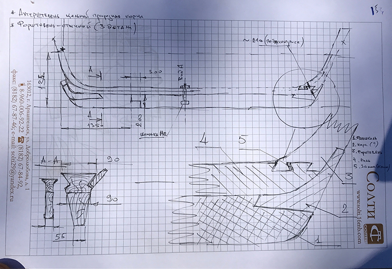 схема киля карбаса