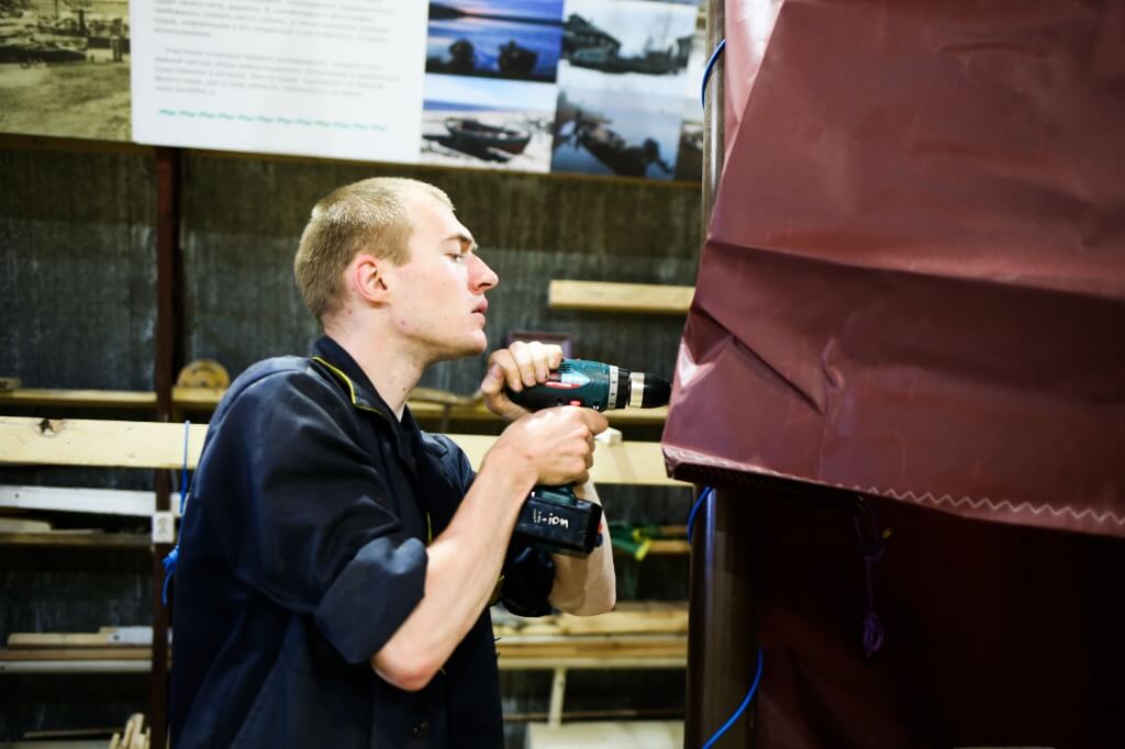 Установка уток на карбас "Пошто"